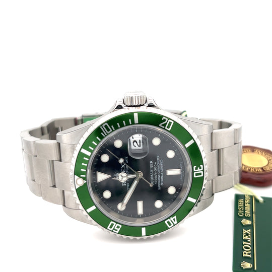 2006-07 Rolex Submariner 11610LV 'Kermit' Stainless Steel Black Dial Unworn