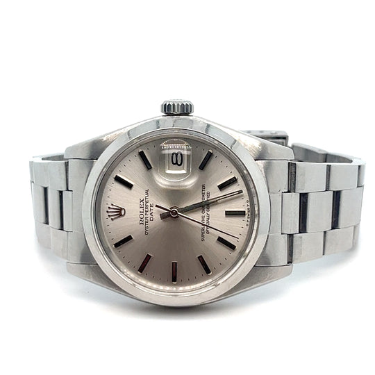 1974 Rolex Date 1500 Stainless Steel Silver Dial