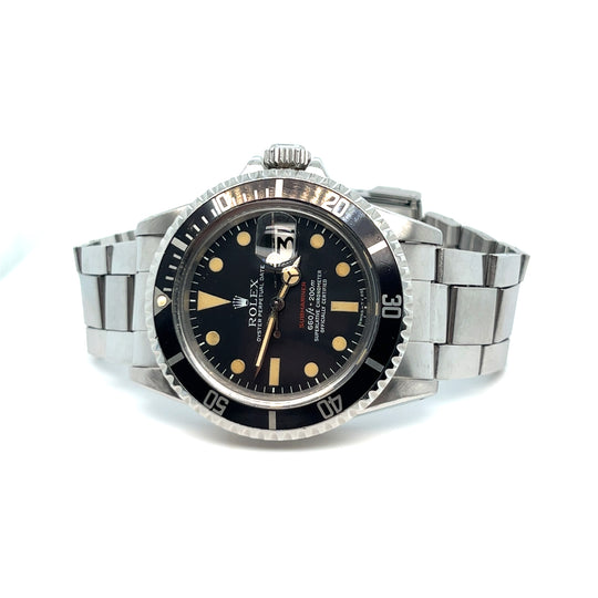1972-73 Rolex "Red" Submariner 1680 Stainless Steel Black Dial Complete