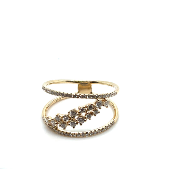14kt Gold Diamond Split Shank Ring
