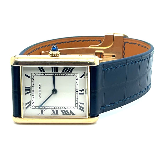 1974 Cartier Paris Tank Louis Jumbo XL 17002 18kt Yellow Gold Silver-White Paris Dial Automatique Uber Rare