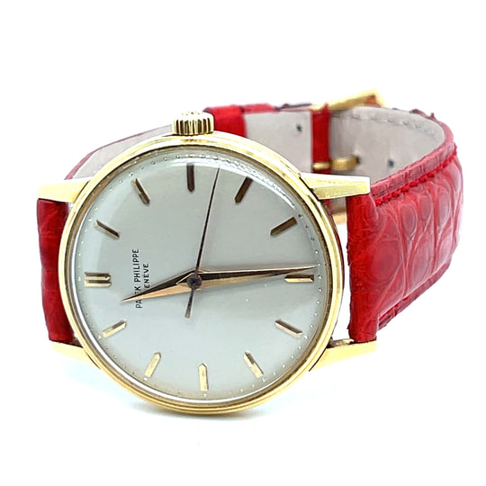 1960's Patek Philippe Calatrava 3411J Yellow Gold Silver-White Dial
