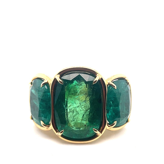 18kt Yellow Gold 31.17 cttw Emerald Cocktail Ring