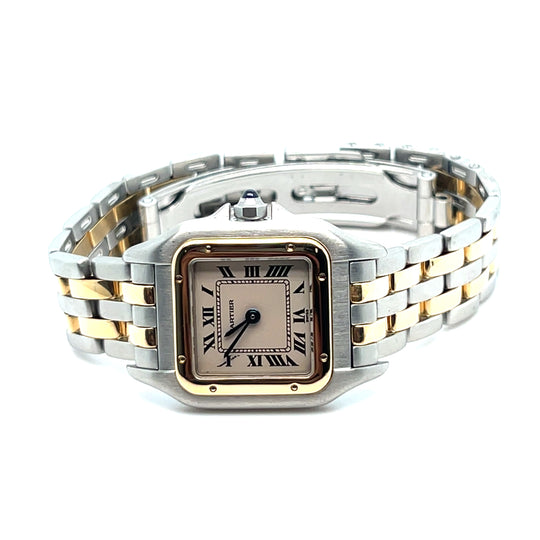 Cartier Panthere 1120 Small 'Ladies' Stainless Steel Yellow Gold Silver-White Dial Quartz
