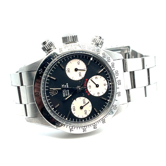 1981 Rolex Daytona 6265 'Big Red' Stainless Steel Black Dial Complete 2 Bezels