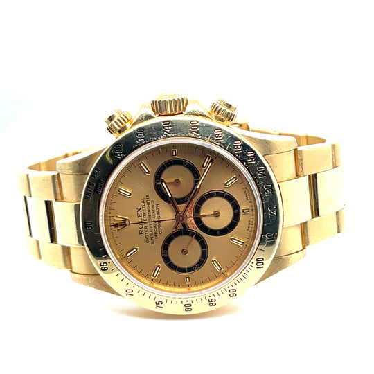 1991 Rolex Daytona 16528 Yellow Gold Champagne 'Inverted 6' Dial