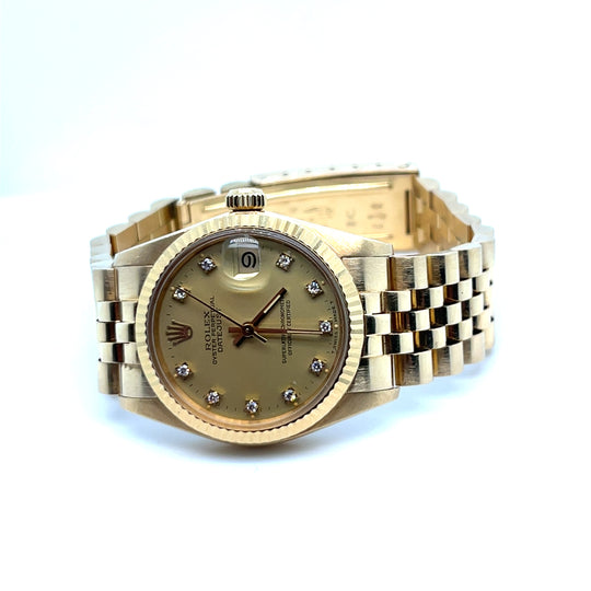 1981 Rolex Datejust 68278 'Ladies' Yellow Gold Champagne Diamond Dial Jubilee 31mm