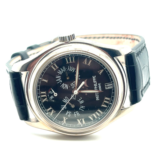 Patek Philippe Complications 5035G Annual Calendar Moon Phase White Gold Black Dial