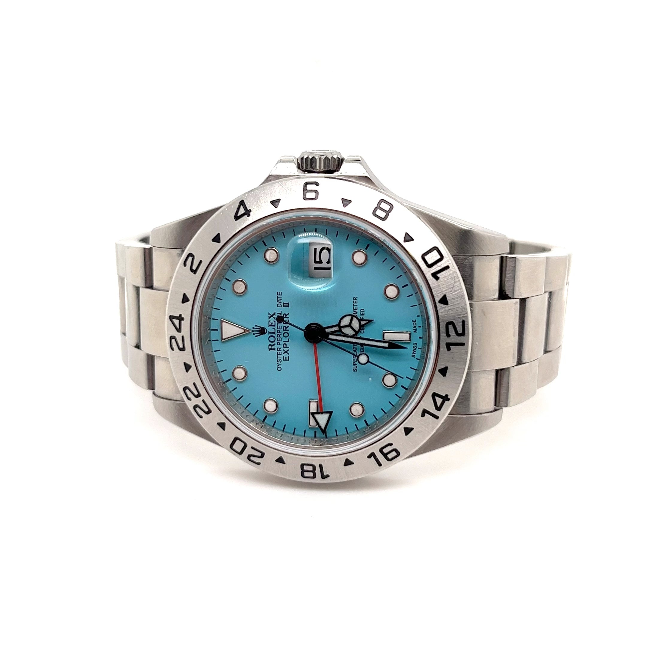 2007 2008 Rolex Explorer II 40mm Turquoise Glenn Bradford Fine Jewelry