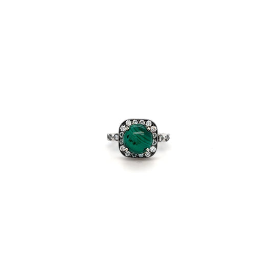 18kt White Gold Malachite Ring