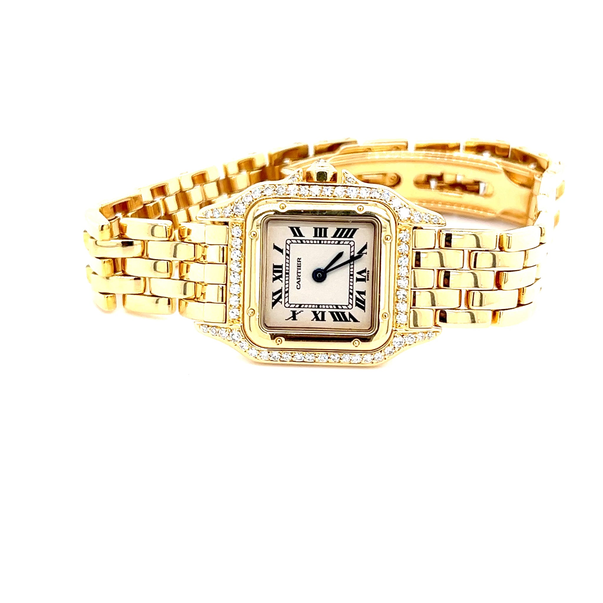 Cartier 18kt Yellow Gold Mini Panthere Factory Diamonds Complete