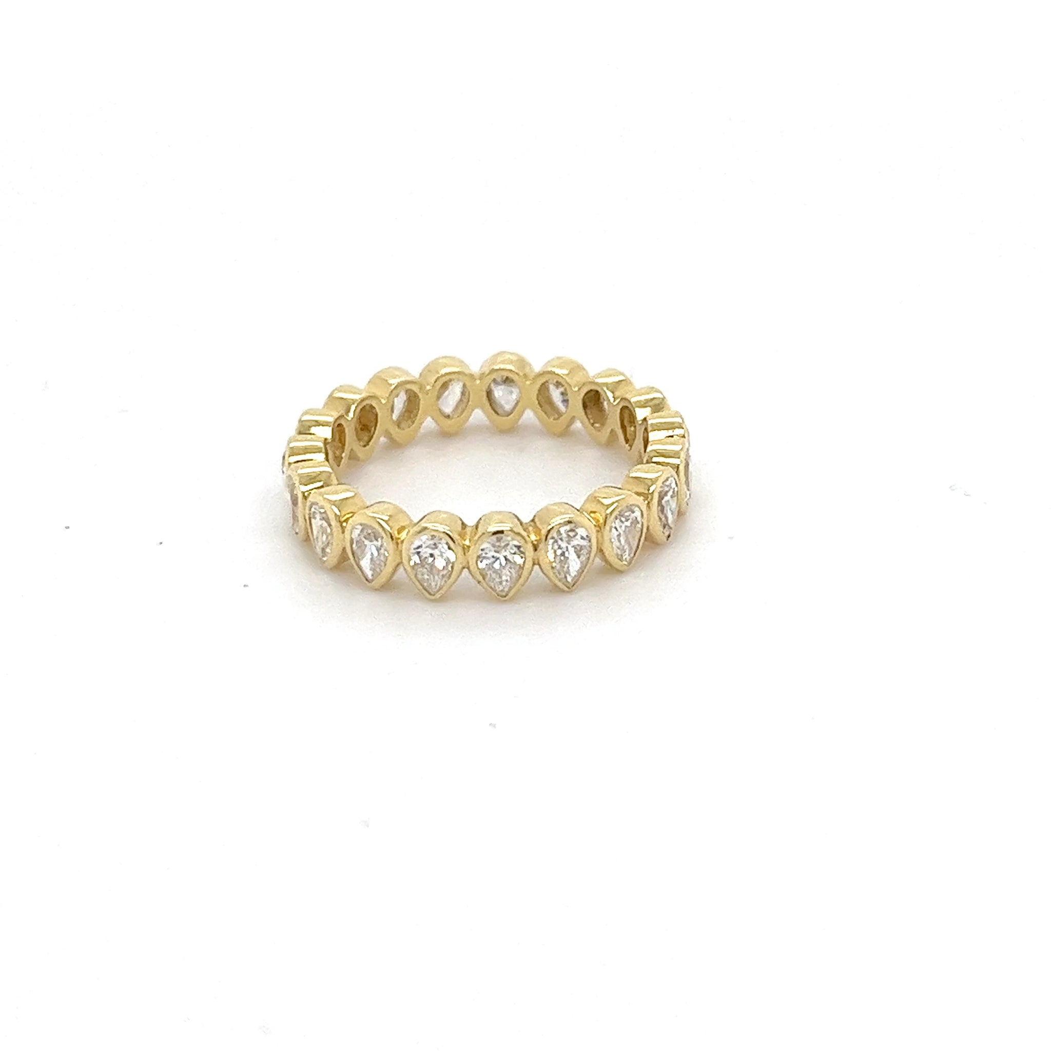 18kt Green Gold Eternity Band Pear Shape