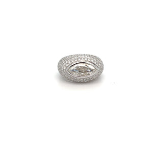 18kt White Gold Pavé Diamond Ring