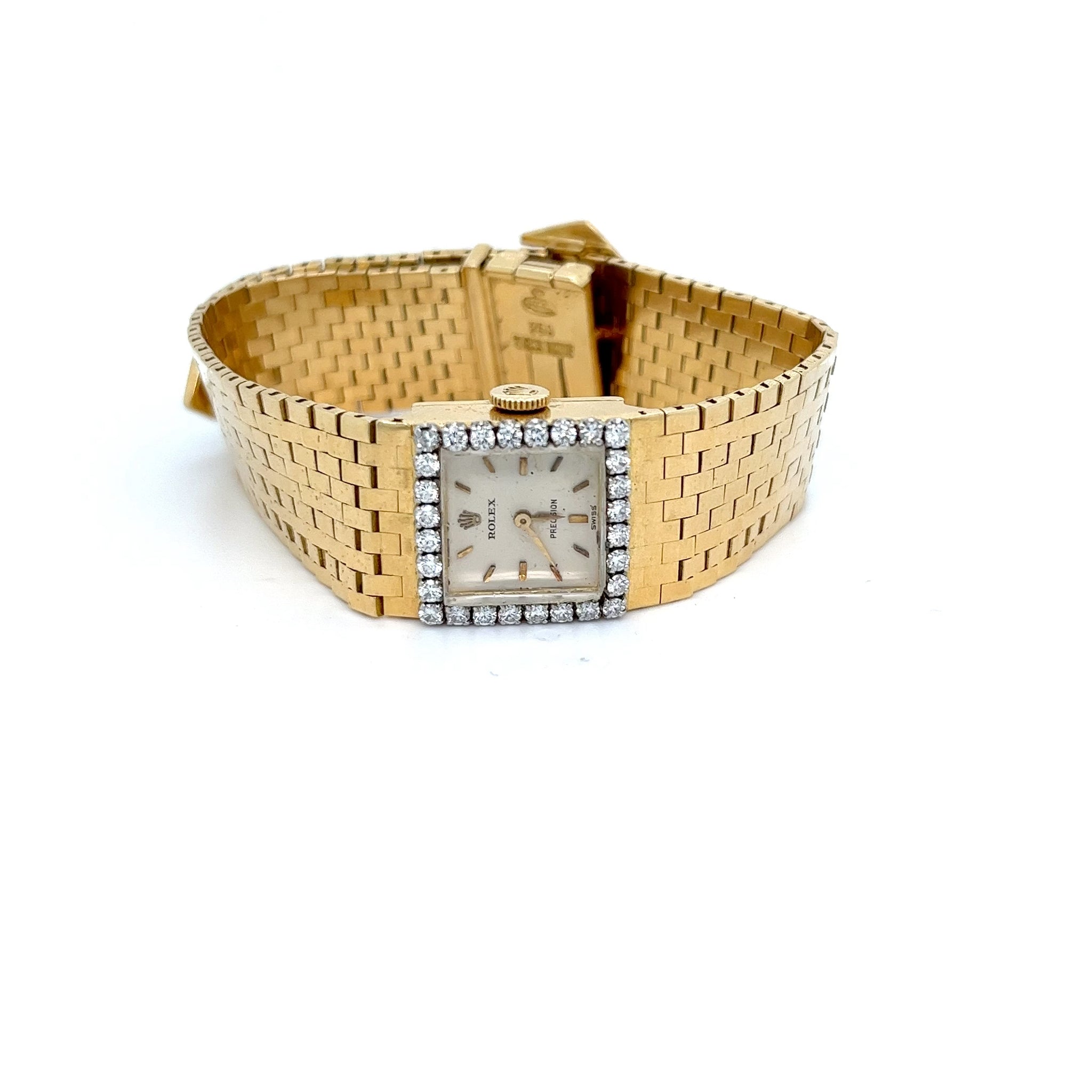 18kt Gold Rolex Buckle Watch with Factory Diamonds