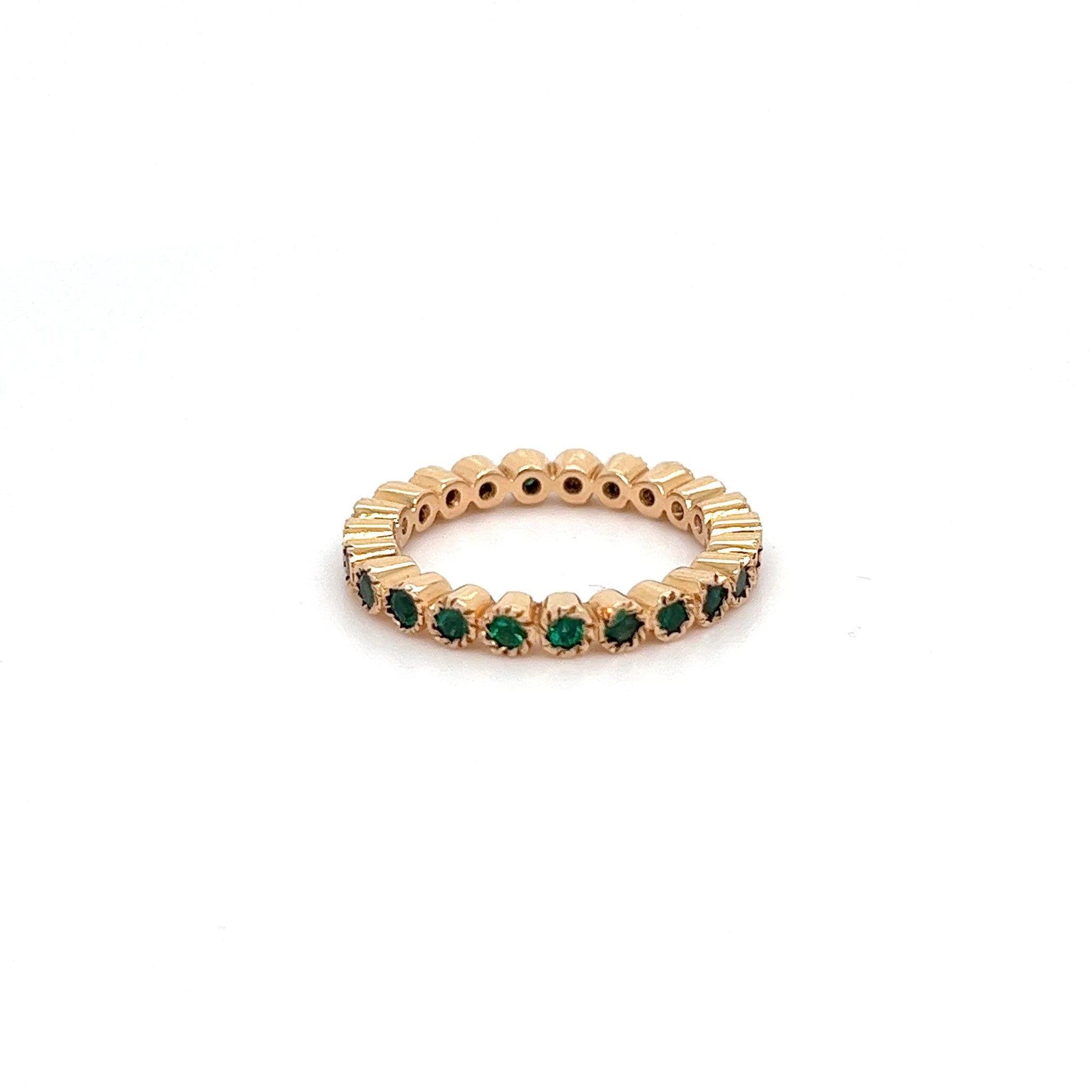 18kt Rose gold ~.74cttw Emerald Band