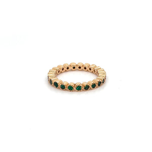 18kt Rose gold ~.74cttw Emerald Band