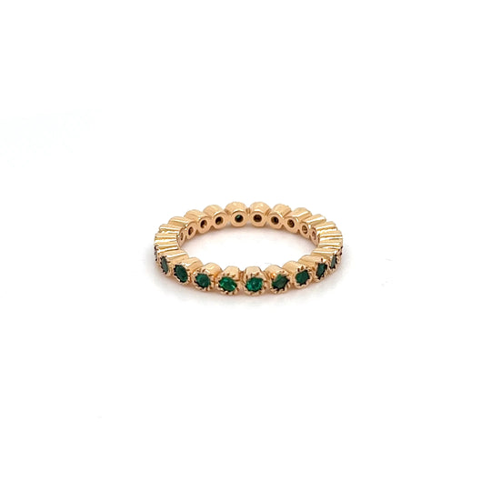 18kt Rose gold ~.74cttw Emerald Band
