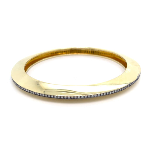 Large High Profile Knife Blade Bangle Pave’ Diamonds