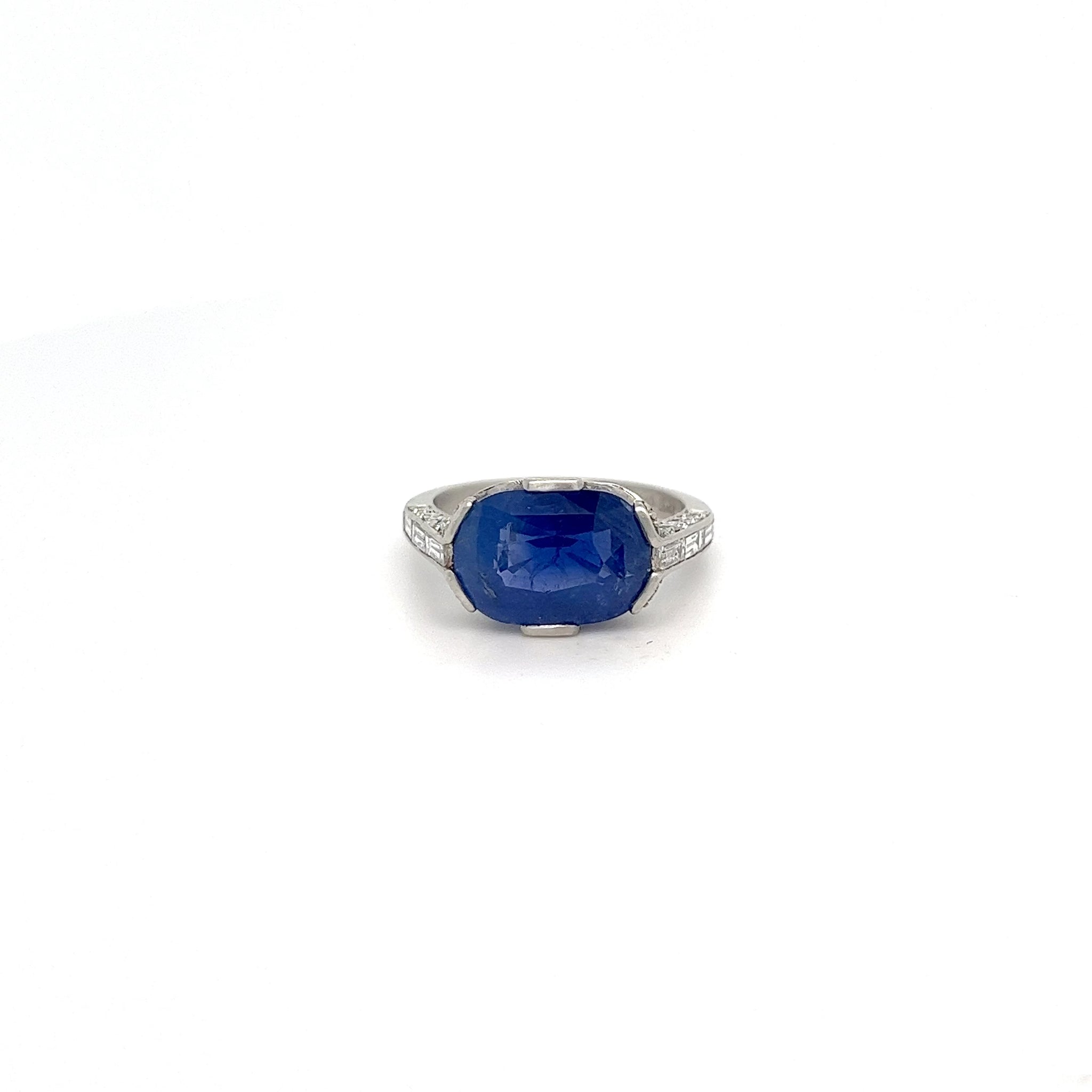 5.23cttw No Heat Kashmir Sapphire Platinum and Diamond Ring