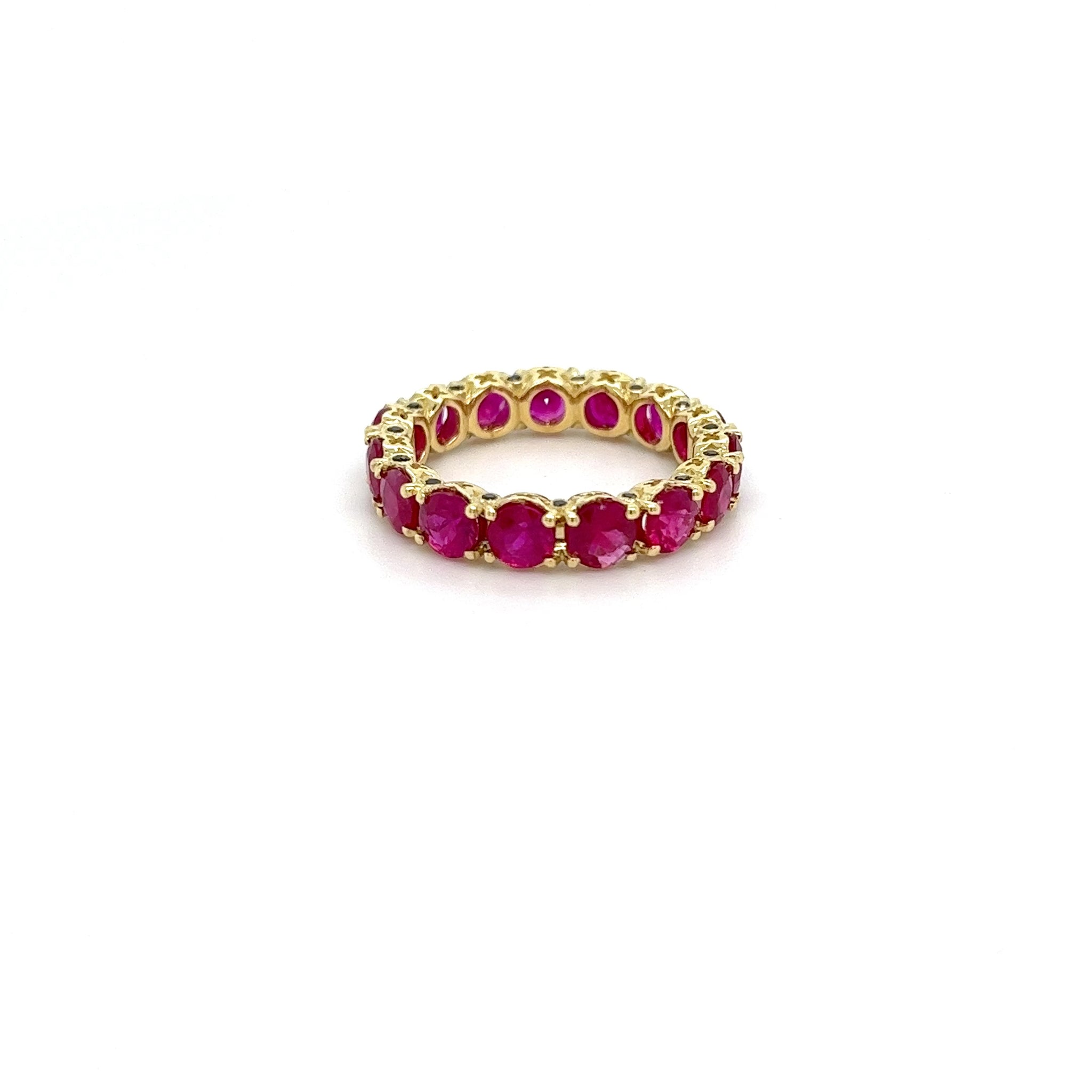 18kt Green Gold Ruby and Diamond Eternity Band