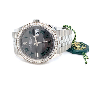 New 2024 Rolex Datejust 36mm Wimbledon Factory Diamond Bezel