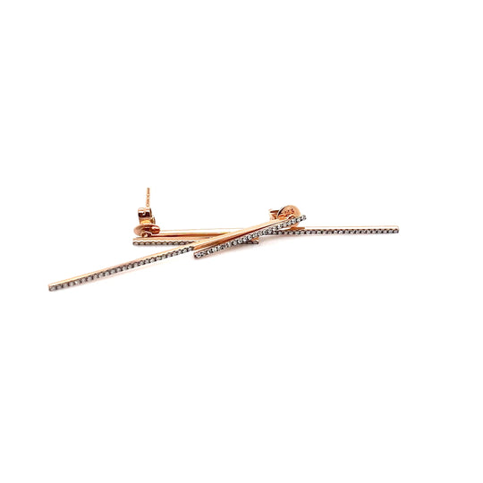 14kt Rose Gold Front to Back Earring With Diamonds