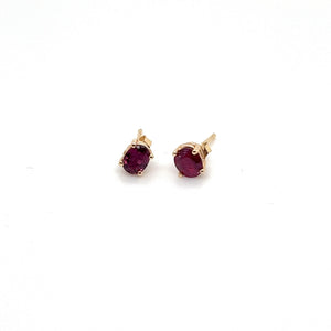 14kt Gold Ruby Mini Studs