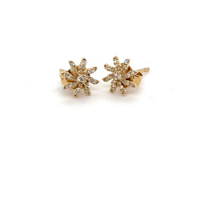 14kt Pinwheel Mini Studs with .14ct Diamonds