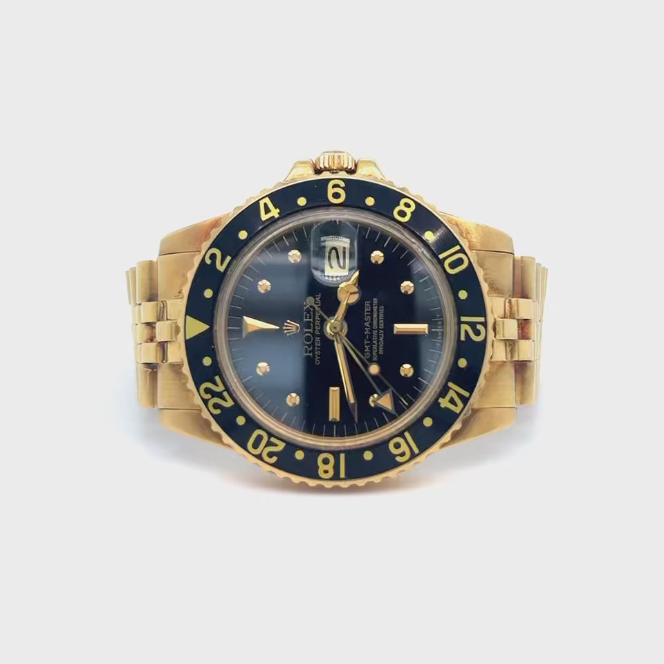 1979 Rolex 18K YG GMT-Master Reference 1675 Black Nipple Dial