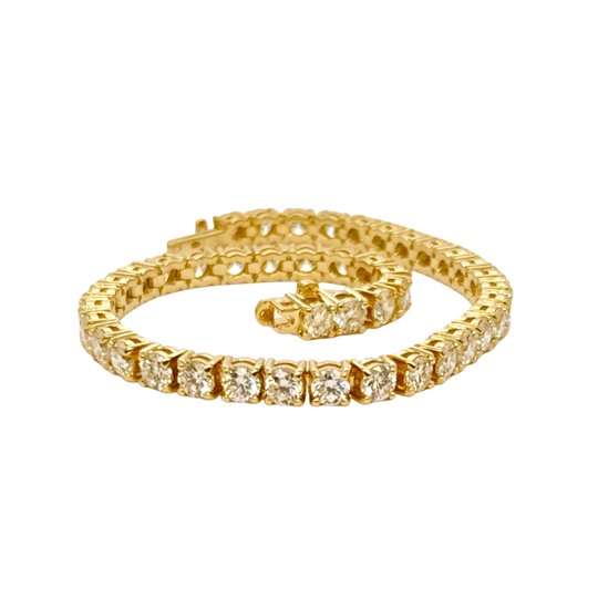 9.9cttw Diamond 18kt Yellow Gold Tennis Bracelet