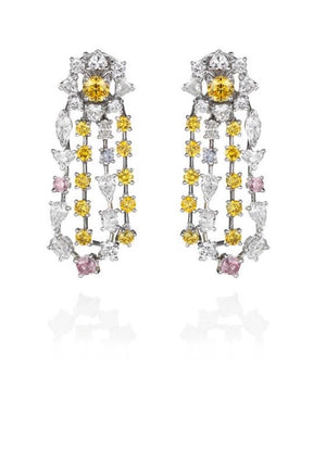Important Earrings Vivid Yellow + White Diamond Earrings