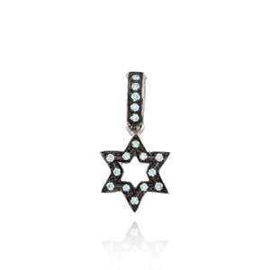 18kt Gold Pave' Diamond Jewish Star Charm