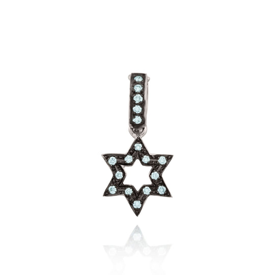 18kt Gold Pavé Diamond Jewish Star Charm