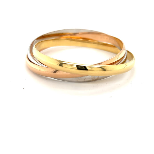 Cartier 18kt Gold Tri-Color Wide Trinity Bracelet