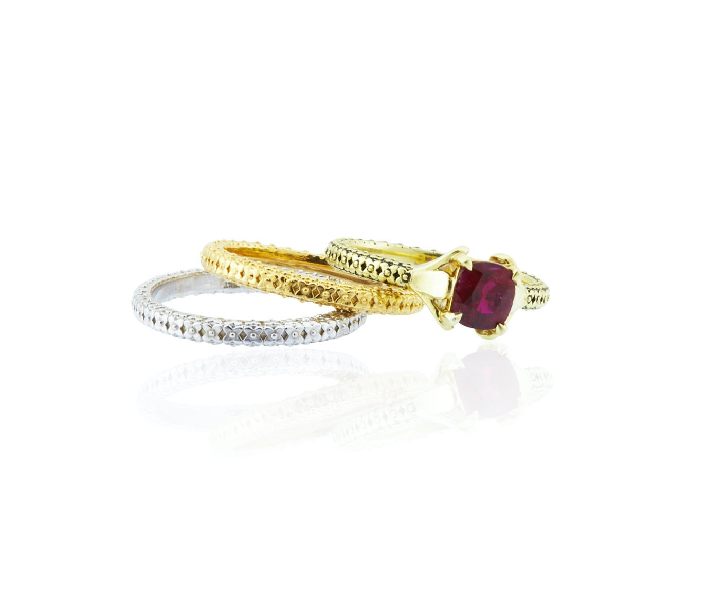 18kt Gold Tulip Design with Ruby