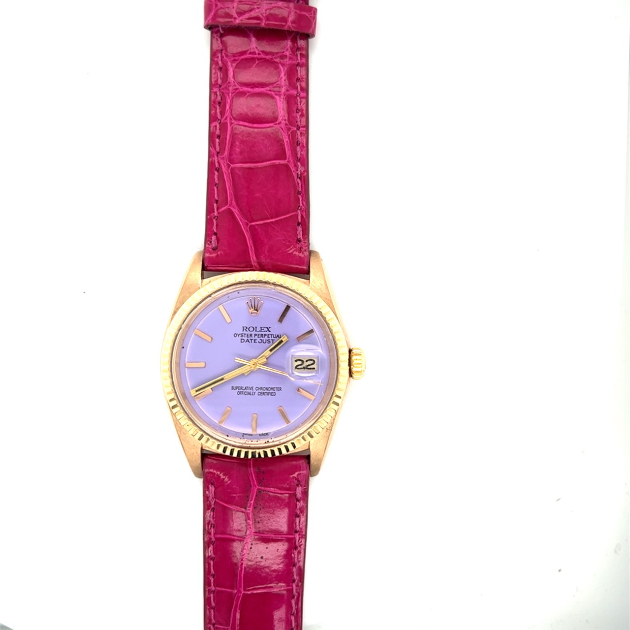 1974 Rolex Datejust 36 Lavender 18kt Rose Gold