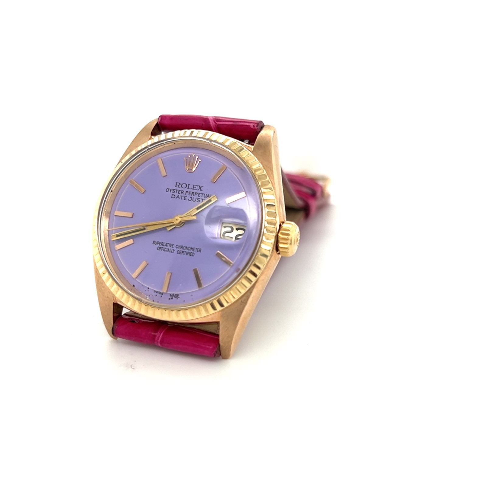 1974 Rolex Datejust 36 Lavender 18kt Rose Gold