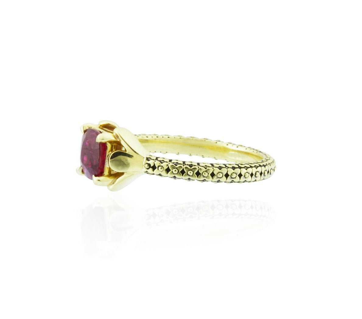 18kt Gold Tulip Design with Ruby