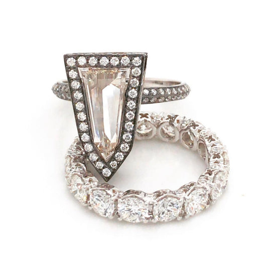 Platinum Rose-cut Diamond Eternity Band 4mm