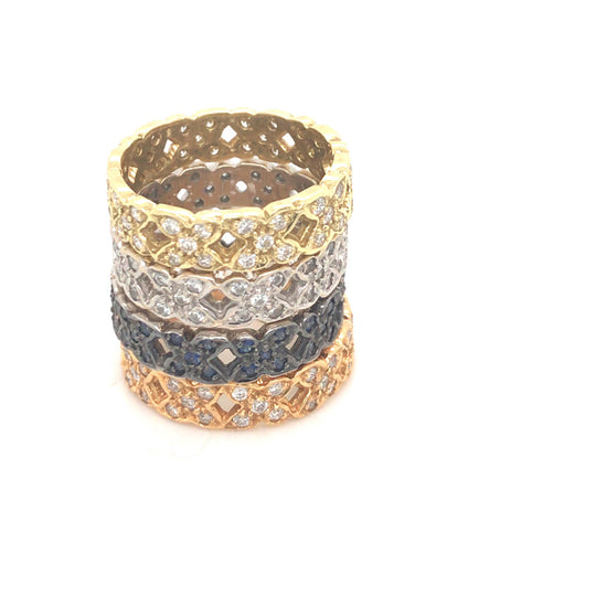 18kt Pavé Diamond Butterfly X Eternity Band