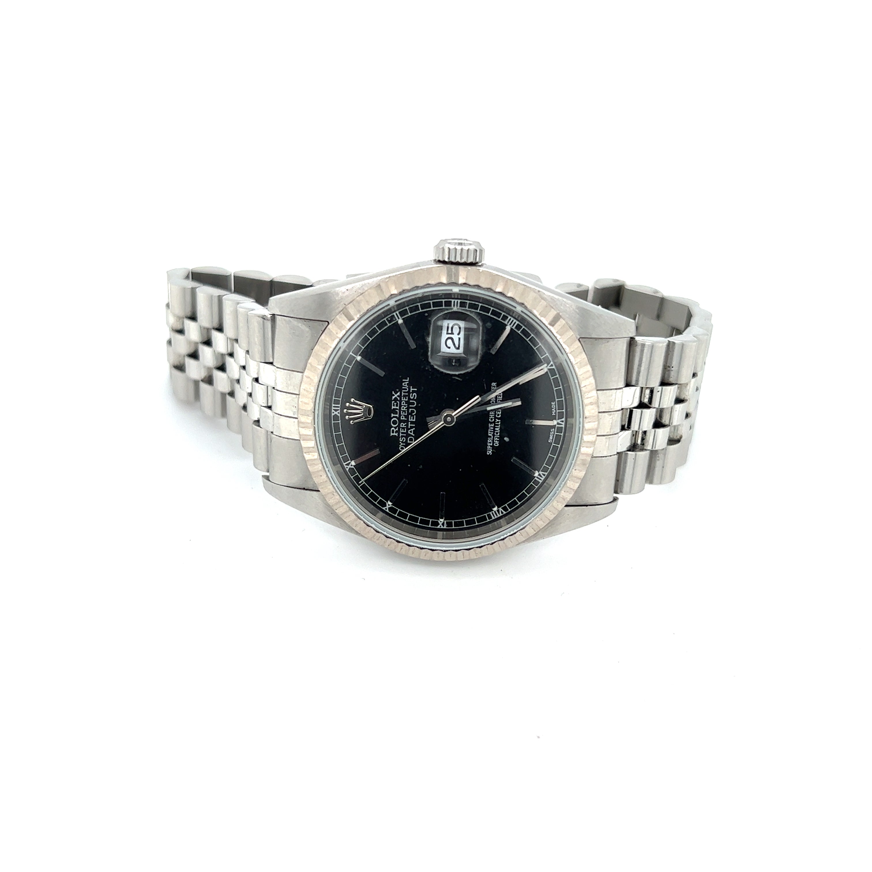 NOS 2001 Rolex Datejust 36 Black Dial Glenn Bradford Fine Jewelry