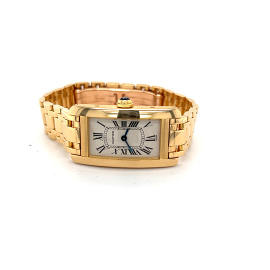 Cartier 18kt Gold Tank Americaine