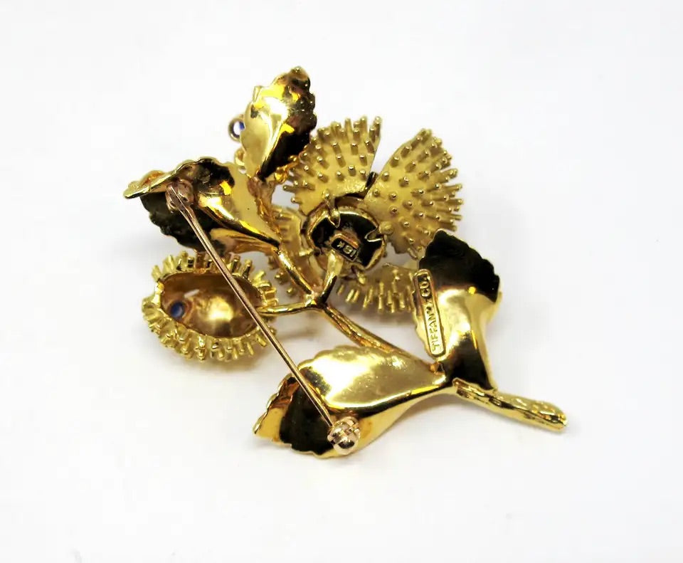 18kt Gold Tiffany Blossoming Flower Pin