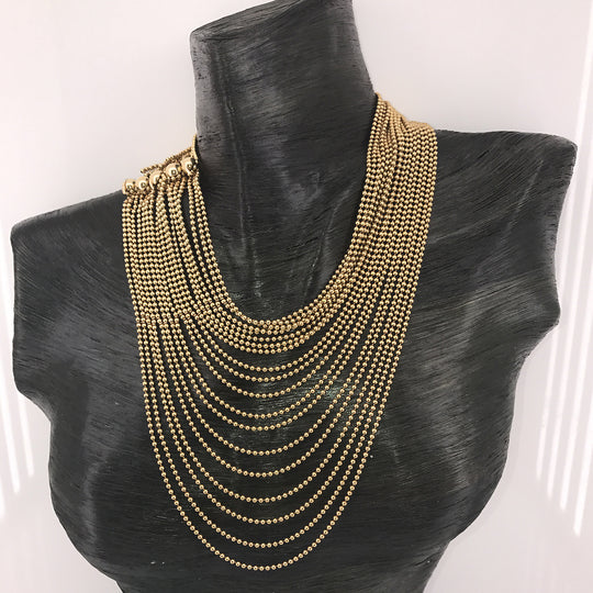 18kt Gold Vintage Cartier 18 Strand Bib Necklace