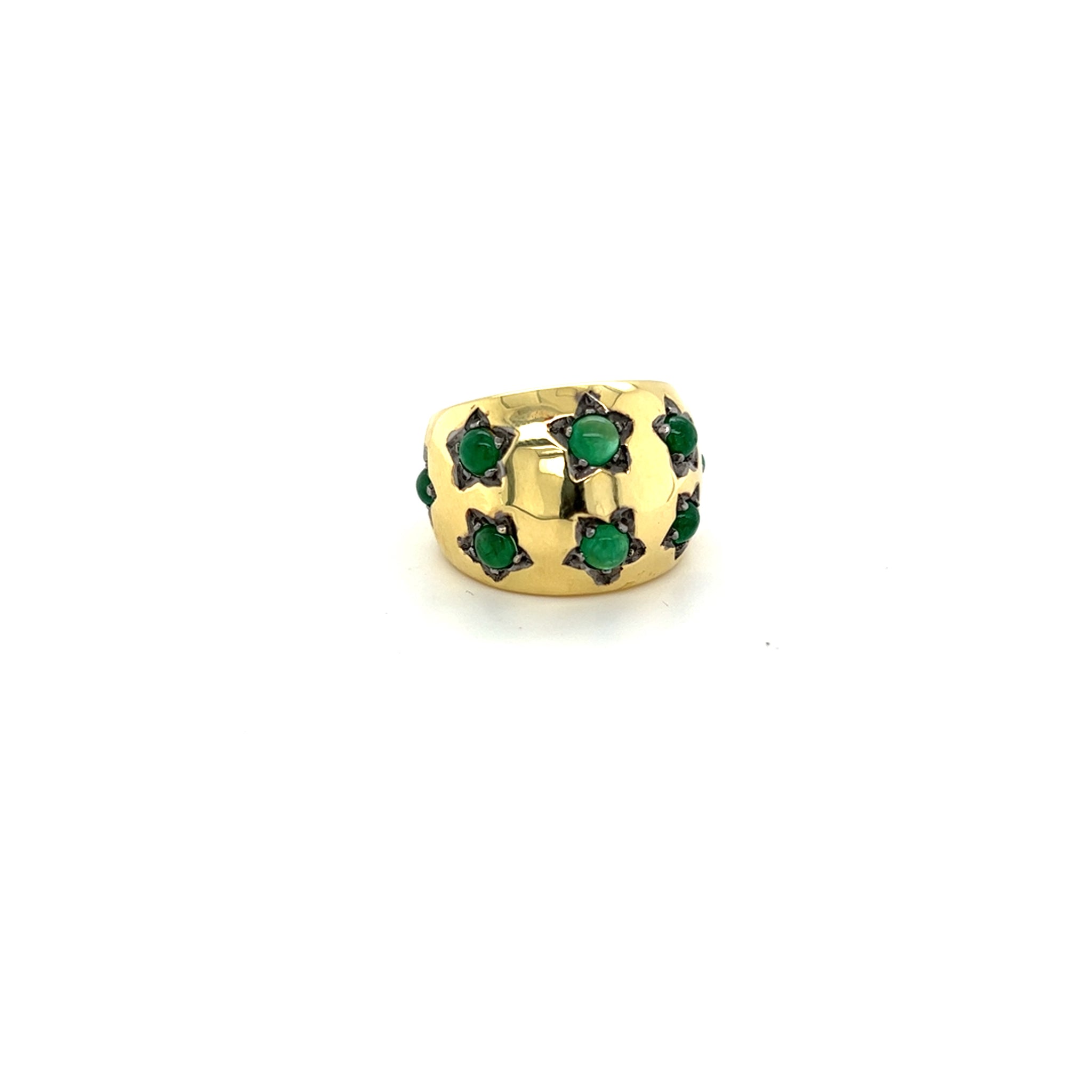 Wide Emerald Star Ring