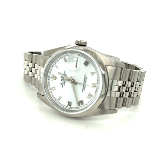 1991 Rolex Datejust 36 White Raised Roman