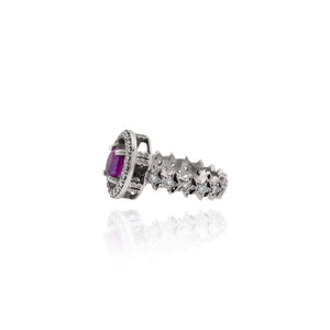 Natural Pink Sapphire + Diamond Ring