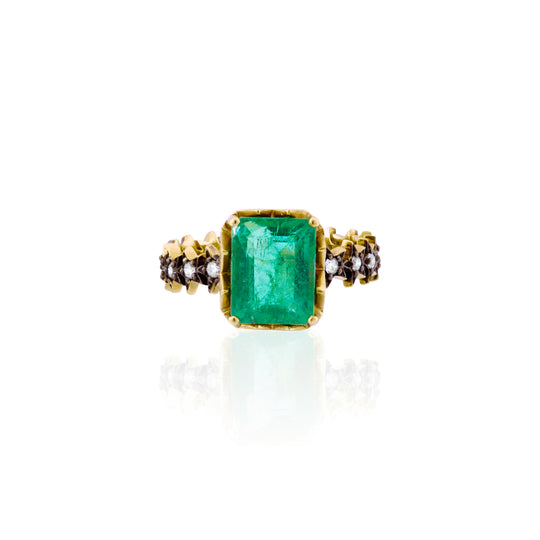 Emerald + Diamond Ring