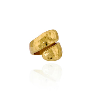 18kt Gold Hand-hammered Bypass Ring