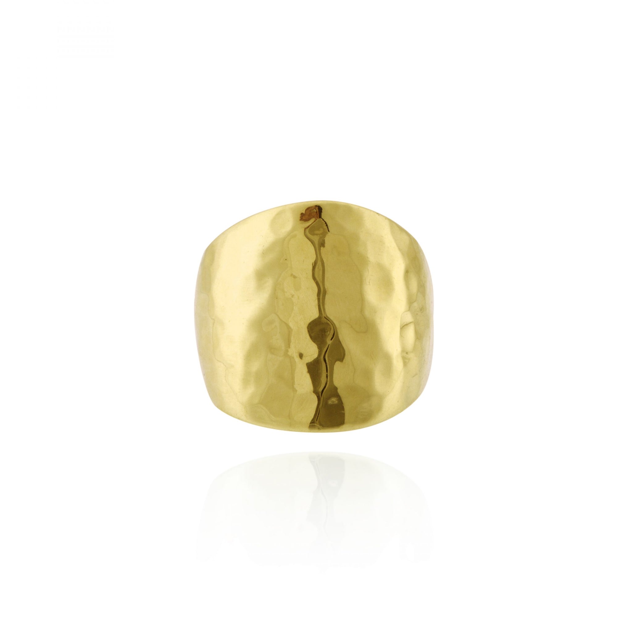 18kt Gold Hand-hammered Flat Medium Ring